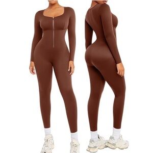 Shapellx | Long Sleeve Zipper Jumpsuit